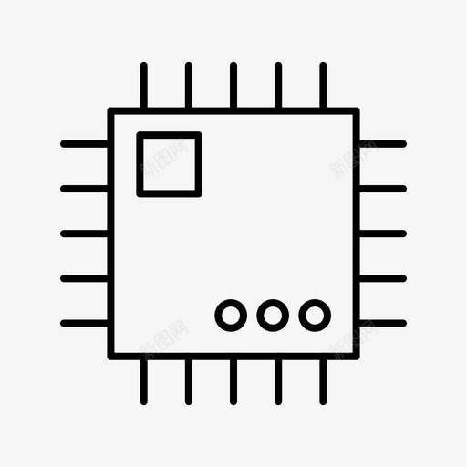 处理器芯片微型图标svg_新图网 https://ixintu.com 处理器 微型 线路图标 芯片
