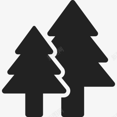 圣诞树冷杉树云杉树图标图标