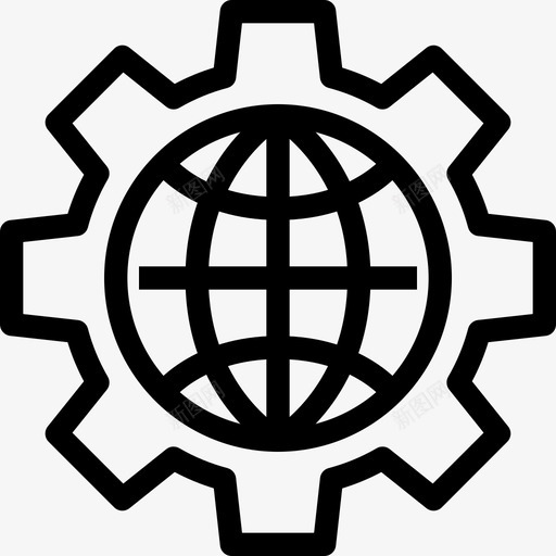世界地图搜索引擎优化和在线营销13线性图标svg_新图网 https://ixintu.com 世界地图 搜索引擎优化和在线营销13 线性