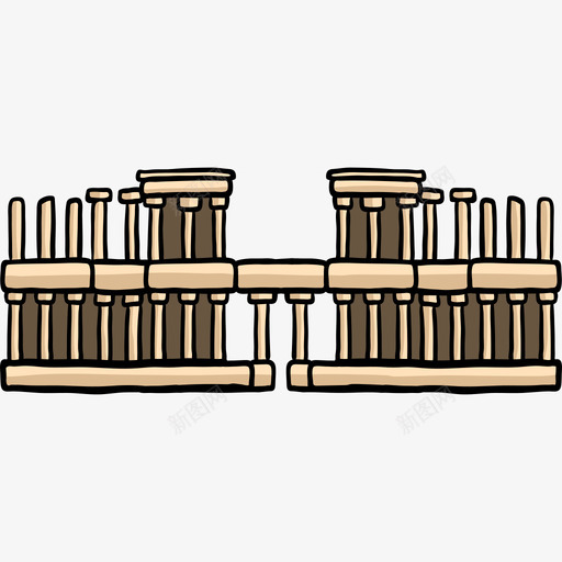 罗马梅里达剧院世界纪念碑色彩图标svg_新图网 https://ixintu.com 世界纪念碑 罗马梅里达剧院 色彩