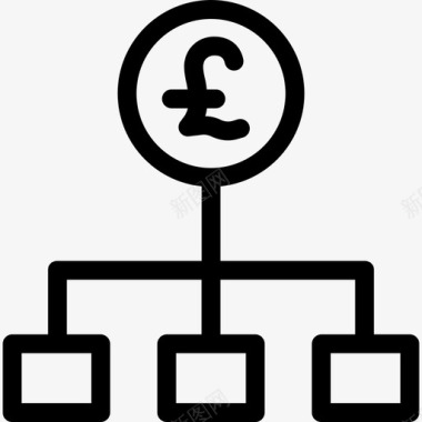 英镑银行和金融17直系图标图标