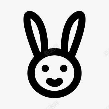 兔子复活节脸图标图标
