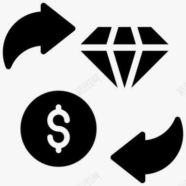 财富资产钻石图标图标