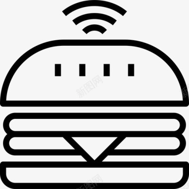 汉堡包餐厅服务直系图标图标