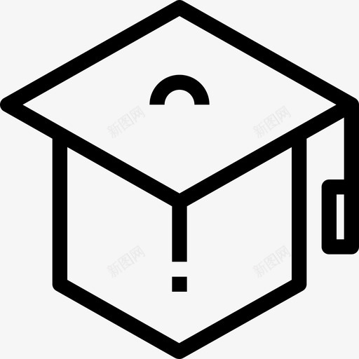 毕业帽教育和学习4线性图标svg_新图网 https://ixintu.com 教育和学习4 毕业帽 线性
