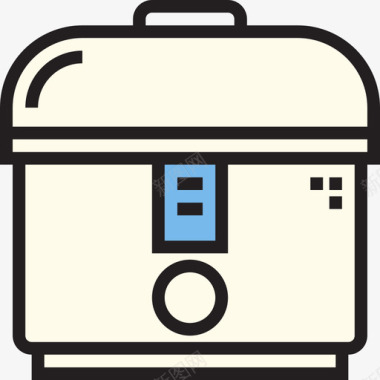 电饭煲家用设备2线性颜色图标图标