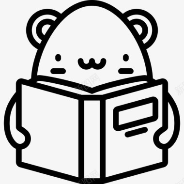 阅读表情符号16线性图标图标