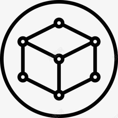 立方体创意流程18线性图标图标