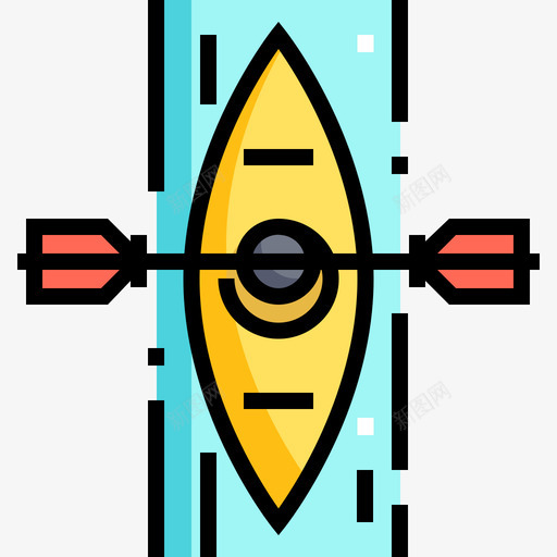 皮划艇冒险22号线性颜色图标svg_新图网 https://ixintu.com 冒险22号 皮划艇 线性颜色
