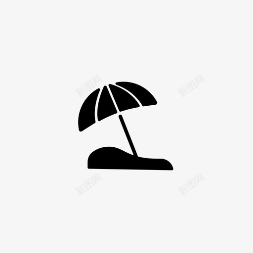 海滩沙滩伞夏季图标svg_新图网 https://ixintu.com 夏季 夏季填充设置1 沙滩伞 海滩