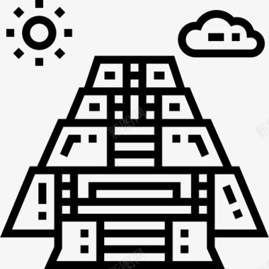Teotihuacan地标19直线图标图标