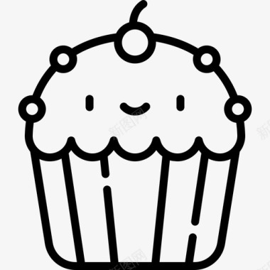 纸杯蛋糕面包店30直系图标图标