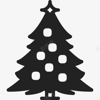圣诞树冷杉树云杉树图标图标
