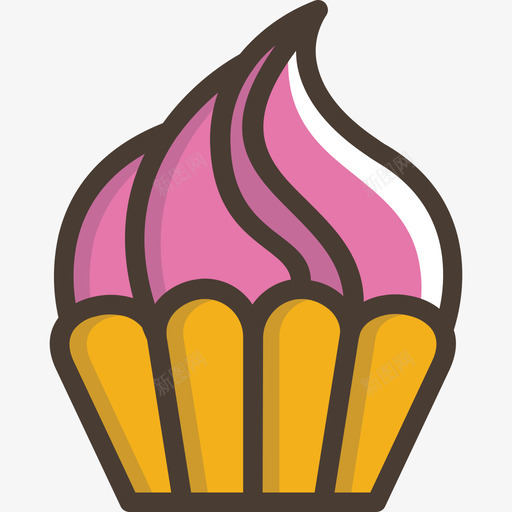 纸杯蛋糕蛋糕和面包店线性颜色图标svg_新图网 https://ixintu.com 纸杯蛋糕 线性颜色 蛋糕和面包店