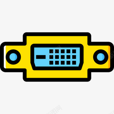 Dvi连接器电缆4黄色图标图标