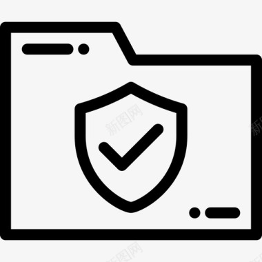 安全文件夹web安全3线性图标图标
