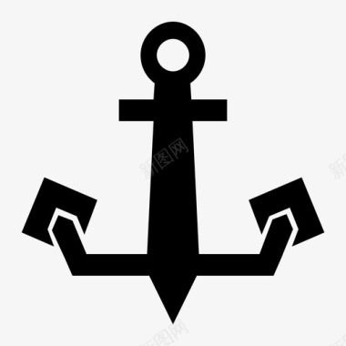 锚锚船船项目字形线图标图标