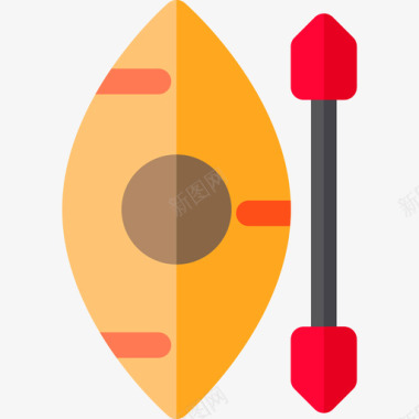 皮划艇探险之旅平底船图标图标