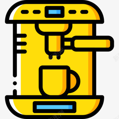 咖啡机美食7黄色图标图标