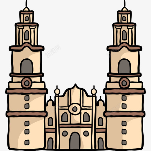 莫雷利亚大教堂世界纪念碑色彩图标svg_新图网 https://ixintu.com 世界纪念碑 色彩 莫雷利亚大教堂