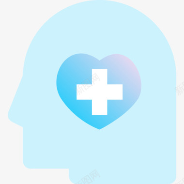 思考健康5蓝色图标图标