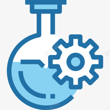 烧瓶科学43蓝色图标图标