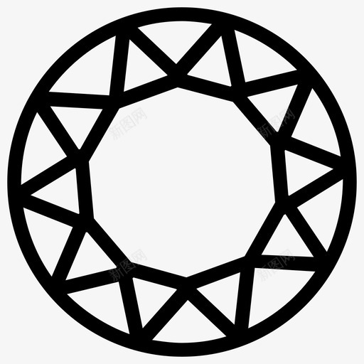 钻石水晶宝石图标svg_新图网 https://ixintu.com 宝石 水晶 石头 钻石 钻石线图标