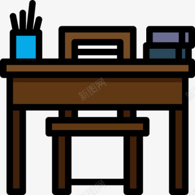 书桌教育111线性颜色图标图标