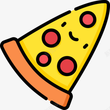 披萨快餐24线性颜色图标图标