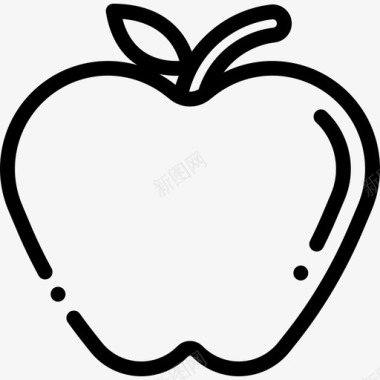 苹果水果和蔬菜7种直线型图标图标