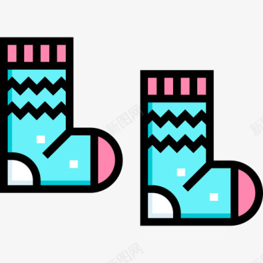 袜子冬装2线性颜色图标图标