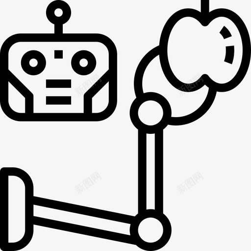 机器人未来购物3线性图标svg_新图网 https://ixintu.com 未来购物3 机器人 线性
