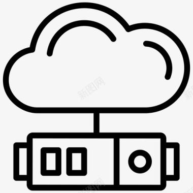 云服务器云备份云计算图标图标