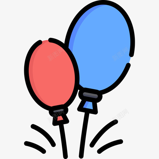 气球新年9线性颜色图标svg_新图网 https://ixintu.com 新年9 气球 线性颜色