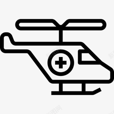 直升机医用90直线型图标图标