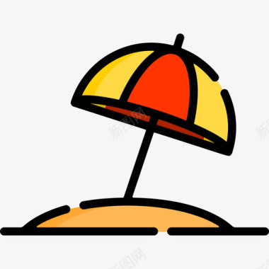 伞夏季11线型颜色图标图标
