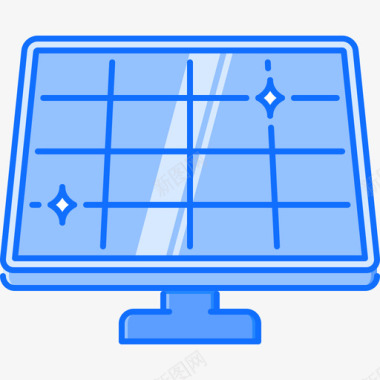 太阳能电池板自然41蓝色图标图标