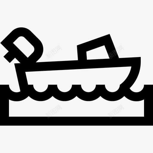 划船钓鱼11直线型图标svg_新图网 https://ixintu.com 划船 直线型 钓鱼11