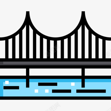 桥行程108线性颜色图标图标