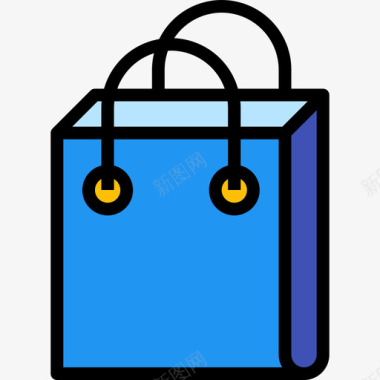 购物袋购物83线性颜色图标图标
