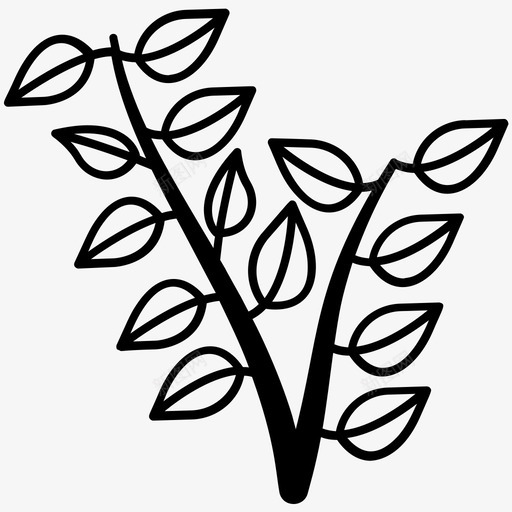 树苗自然园艺图标svg_新图网 https://ixintu.com 园艺 树叶 树枝和树叶矢量图标 树苗 自然 花瓣