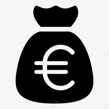 钱袋欧元欧元钱图标图标