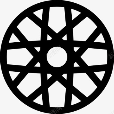 轮辐车轮9号自行车直线型图标图标