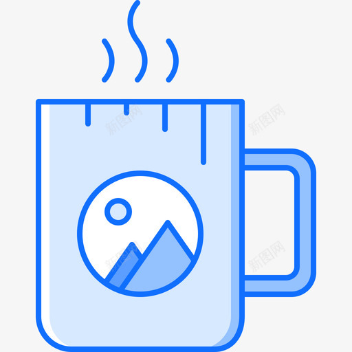 咖啡杯品牌3蓝色图标svg_新图网 https://ixintu.com 咖啡杯 品牌3 蓝色
