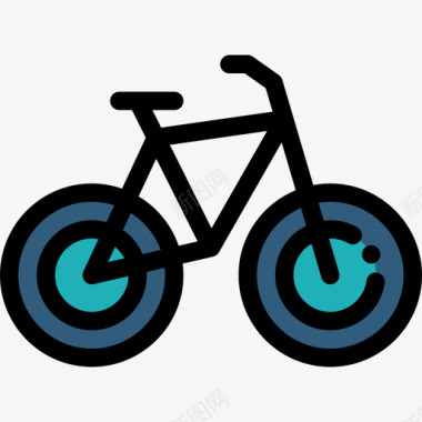 自行车运动型44线性颜色图标图标