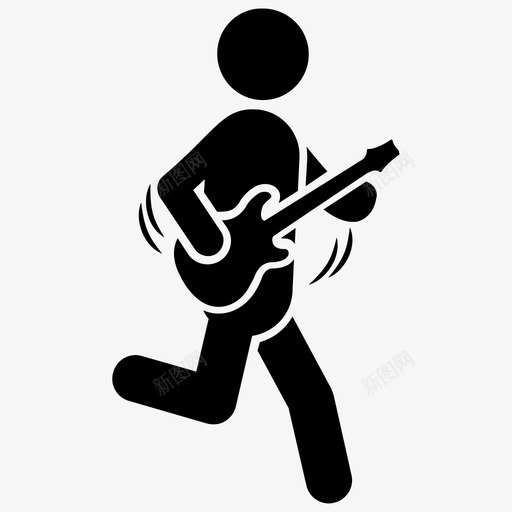 吉他手音乐人音乐家图标svg_新图网 https://ixintu.com 吉他手 音乐人 音乐家 音乐家人类字形图标