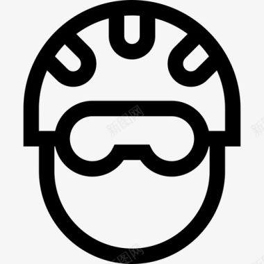 头盔自行车9线形图标图标