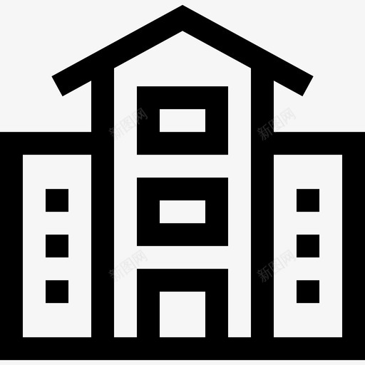 学校建筑物和房地产直线图标svg_新图网 https://ixintu.com 学校 建筑物和房地产 直线