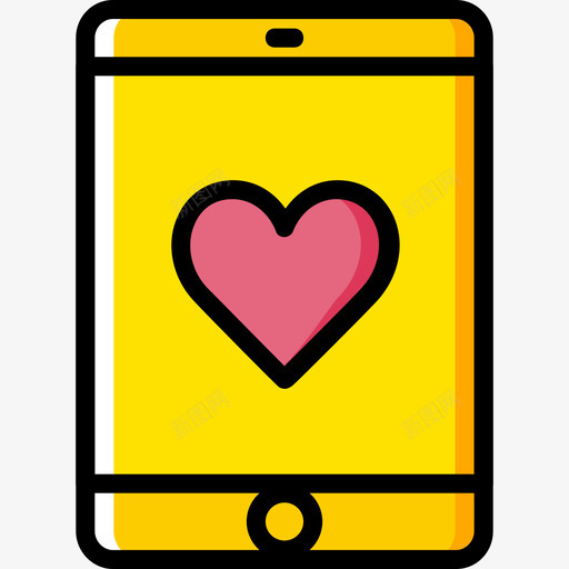 智能手机浪漫生活方式10黄色图标svg_新图网 https://ixintu.com 智能手机 浪漫生活方式10 黄色