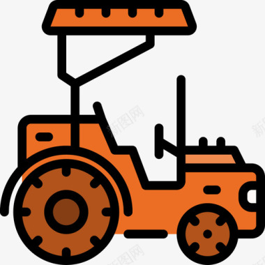 拖拉机农用20线性颜色图标图标